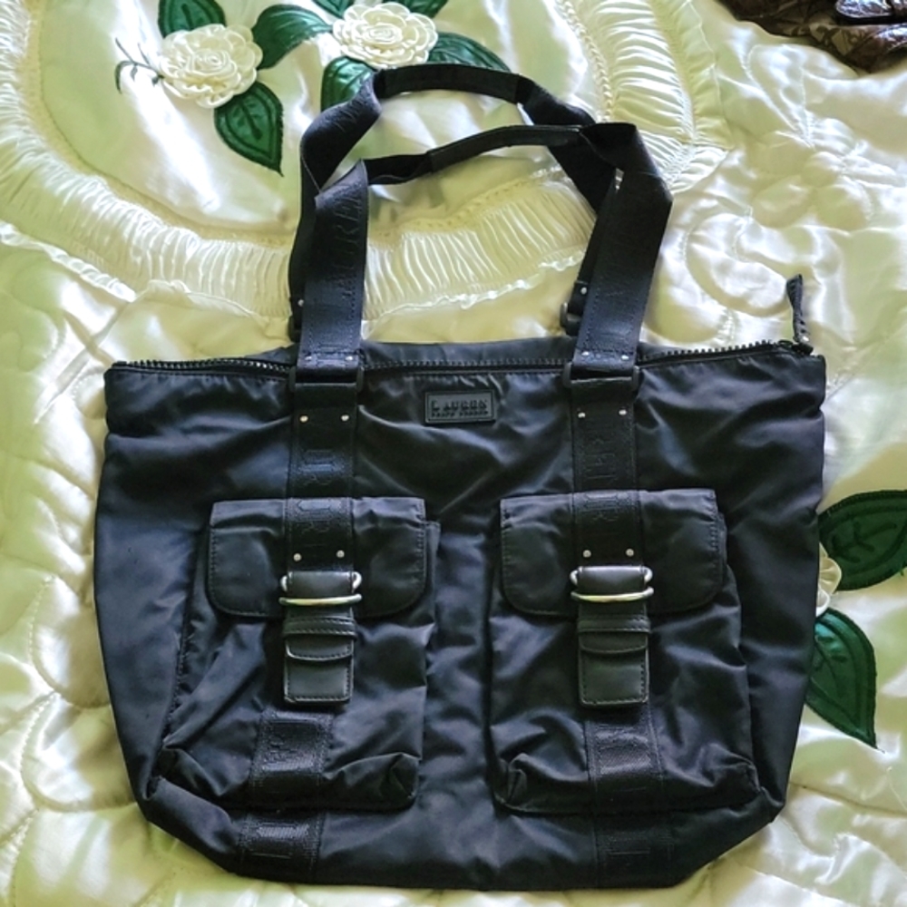 Lauren by Ralph Lauren Tote School Computer Black Shoulder Bag